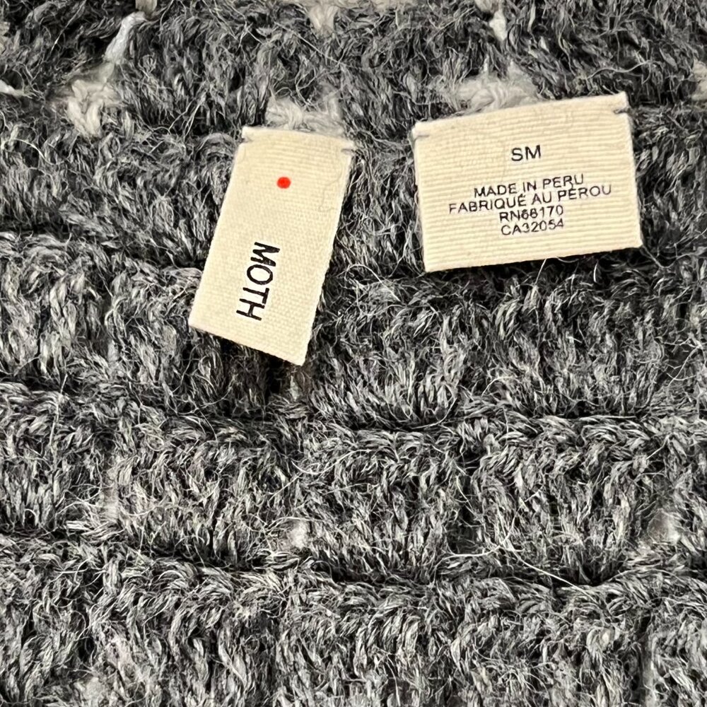 Anthropologie Moth Crochet Boxy V-neck Vest, Gray, S - Picture 4 of 12